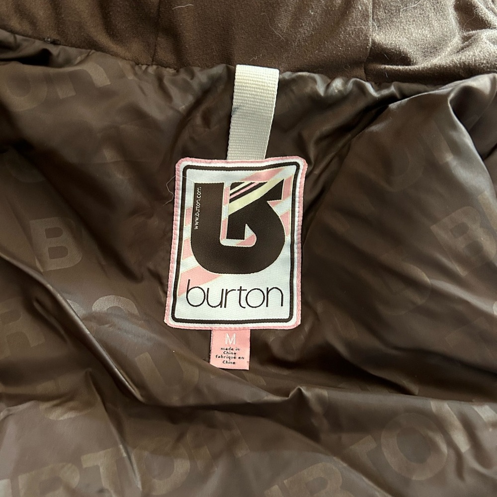 Burton size M hooded down puffer short jacket